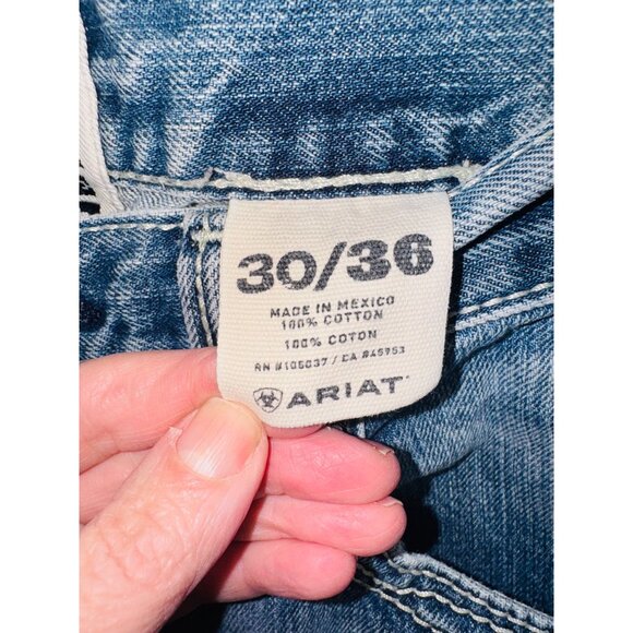 Ariat M4 Low Rise Boot Cut Mens Jeans 30x36 Blue Denim Casual Western Work Wear - Picture 3 of 11